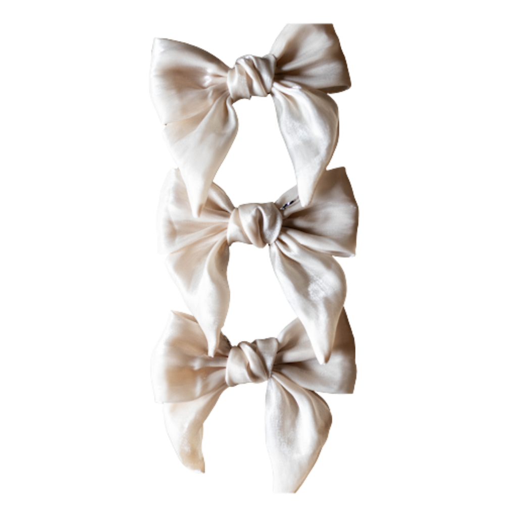 Bow Gauze Cream Set of 3