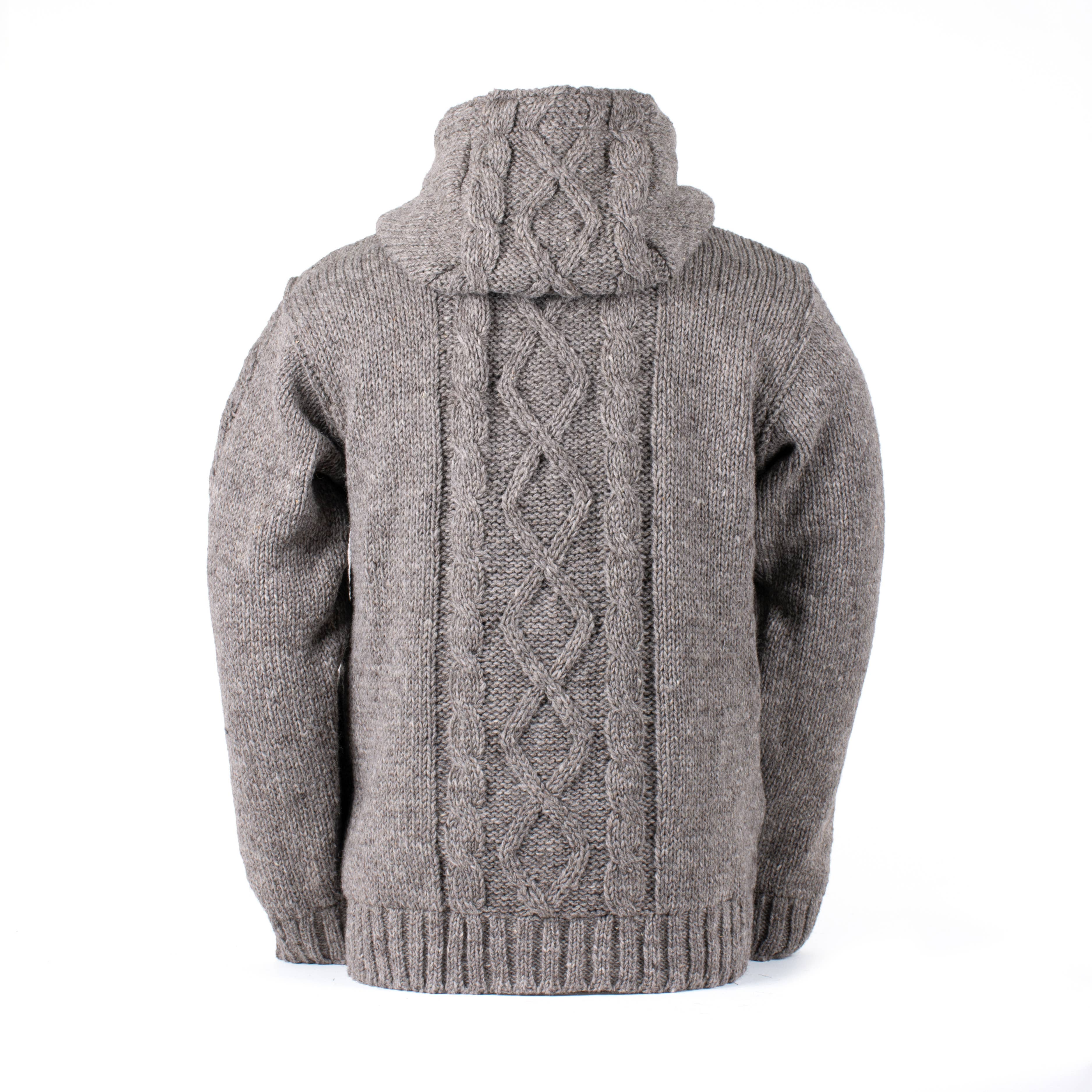 Ronan Wool Sweater with Full Zip and Cable Knit