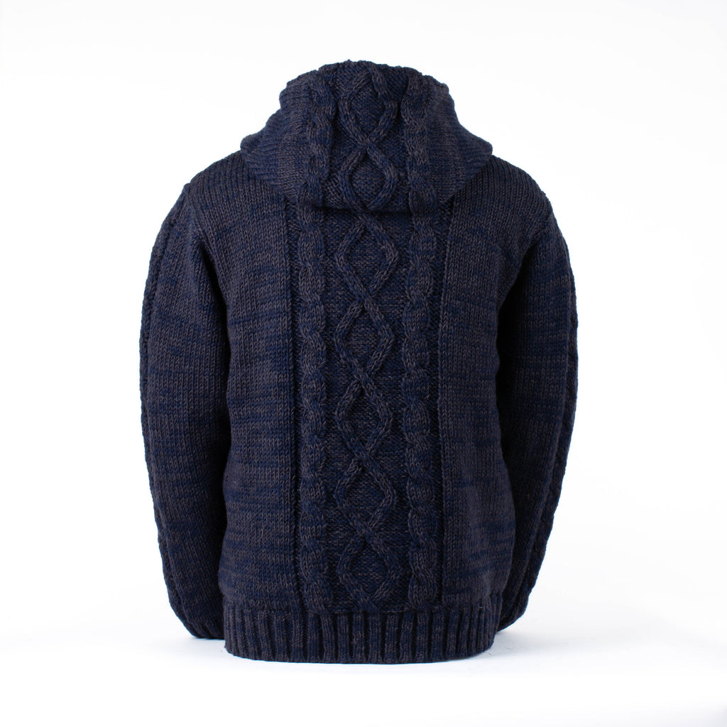 Ronan Wool Sweater with Full Zip and Cable Knit