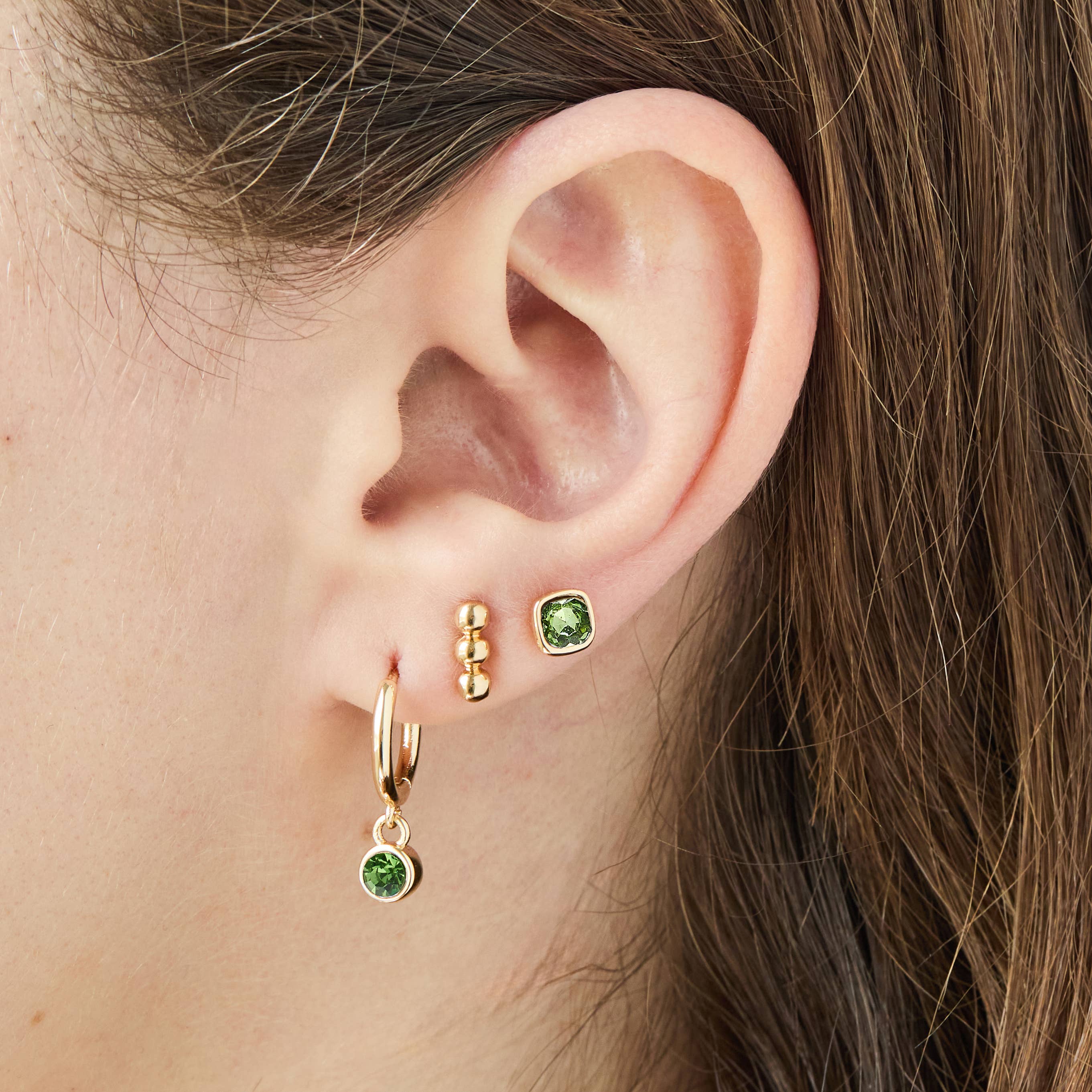 August Birthstone Stud & Huggie Hoop Earrings | Spring 2026