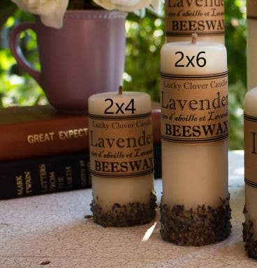 Pure Beeswax and Lavender Pillar Candle