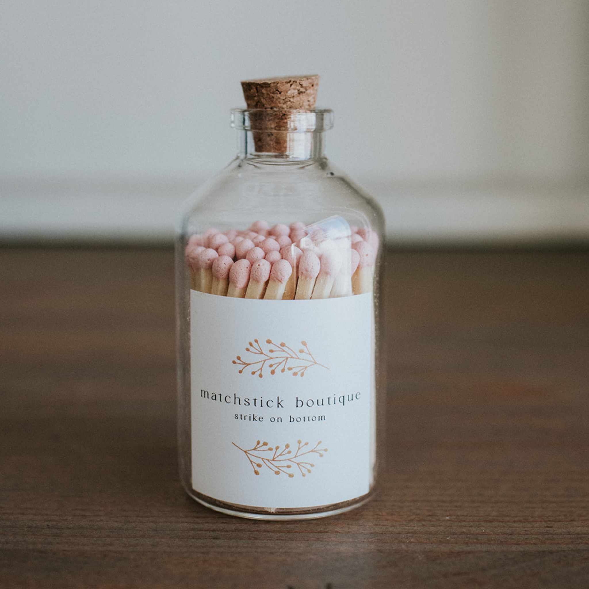 Boho Branches Apothecary Jar: Blush Pink