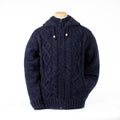 Ronan Wool Sweater with Full Zip and Cable Knit