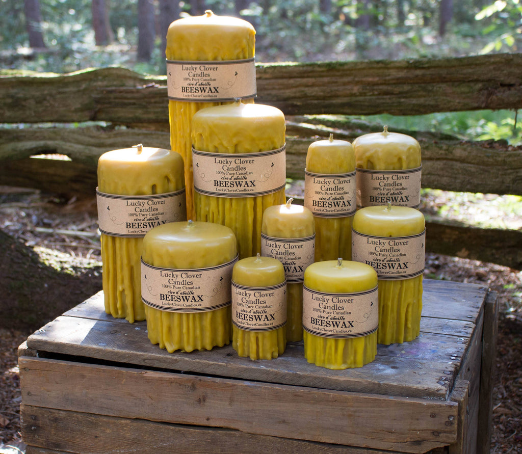 Dripped Beeswax Pillars (2x4)