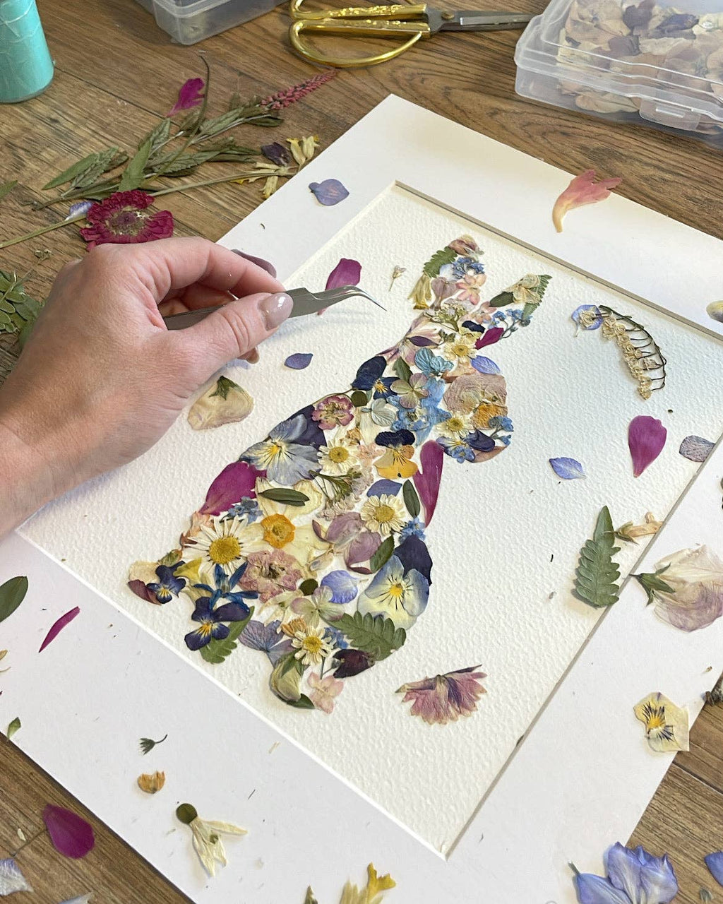 Rabbit - Pressed Flower Print