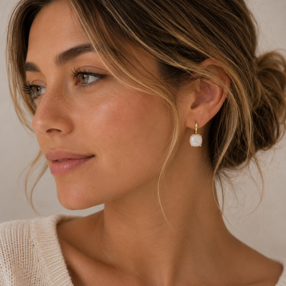 Gemstone Mini Drop | Mother of Pearl