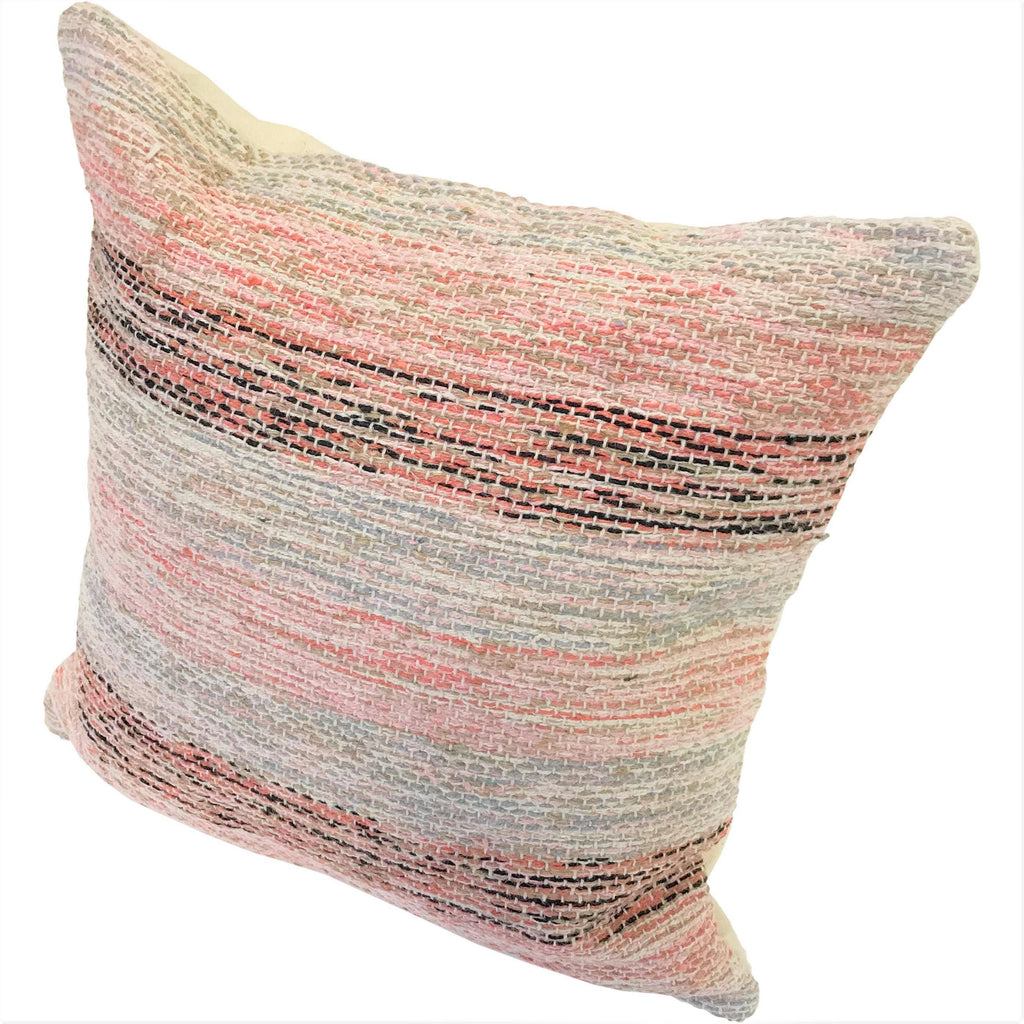 18" x 18" Dusty Pink Woven Cushion Rug Cover