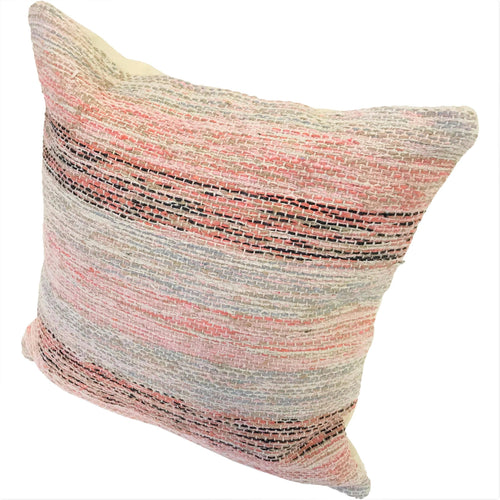 18" x 18" Dusty Pink Woven Cushion Rug Cover