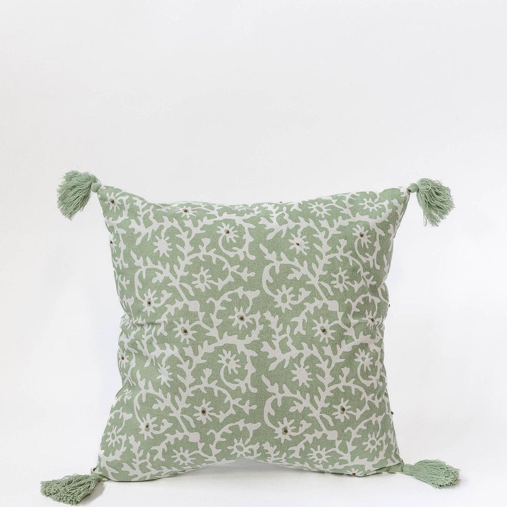 18" x 18" Cotton Cushion Cover with Tassels