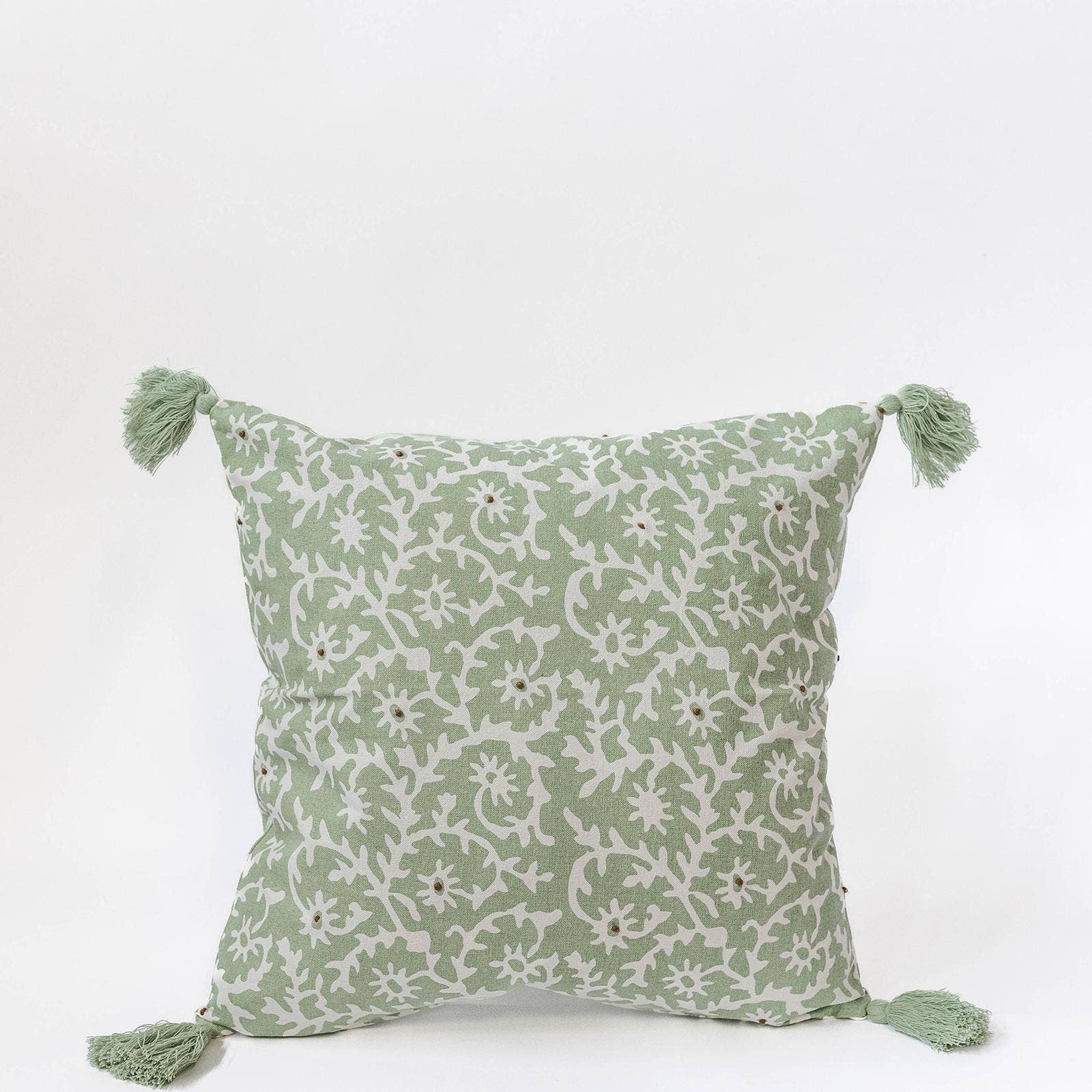18" x 18" Cotton Cushion Cover with Tassels