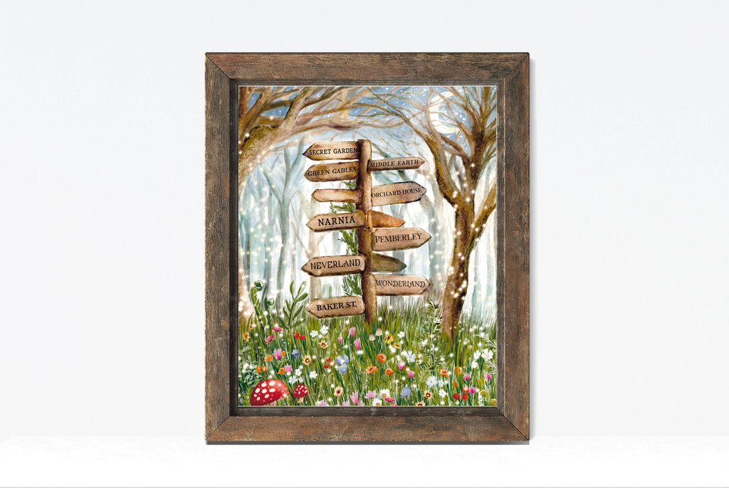 Literary Locations Signpost Print