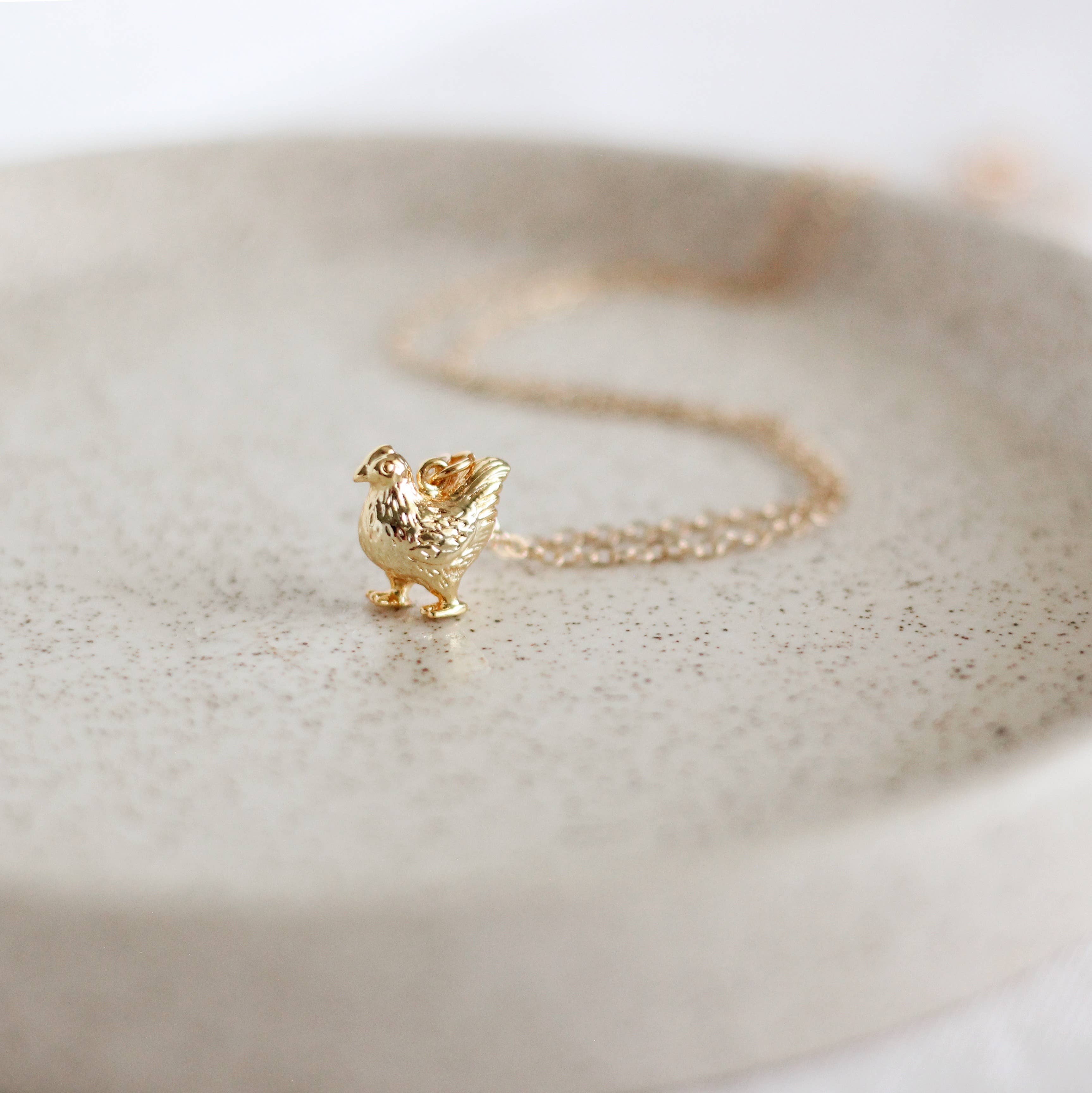Chicken Necklace: Silver