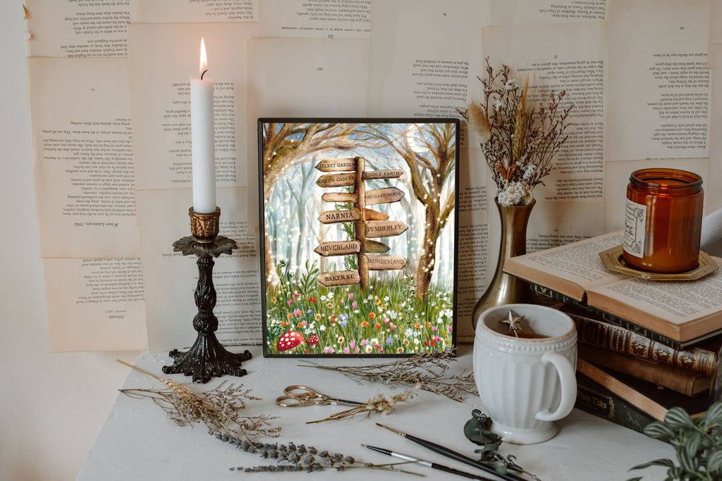 Literary Locations Signpost Print