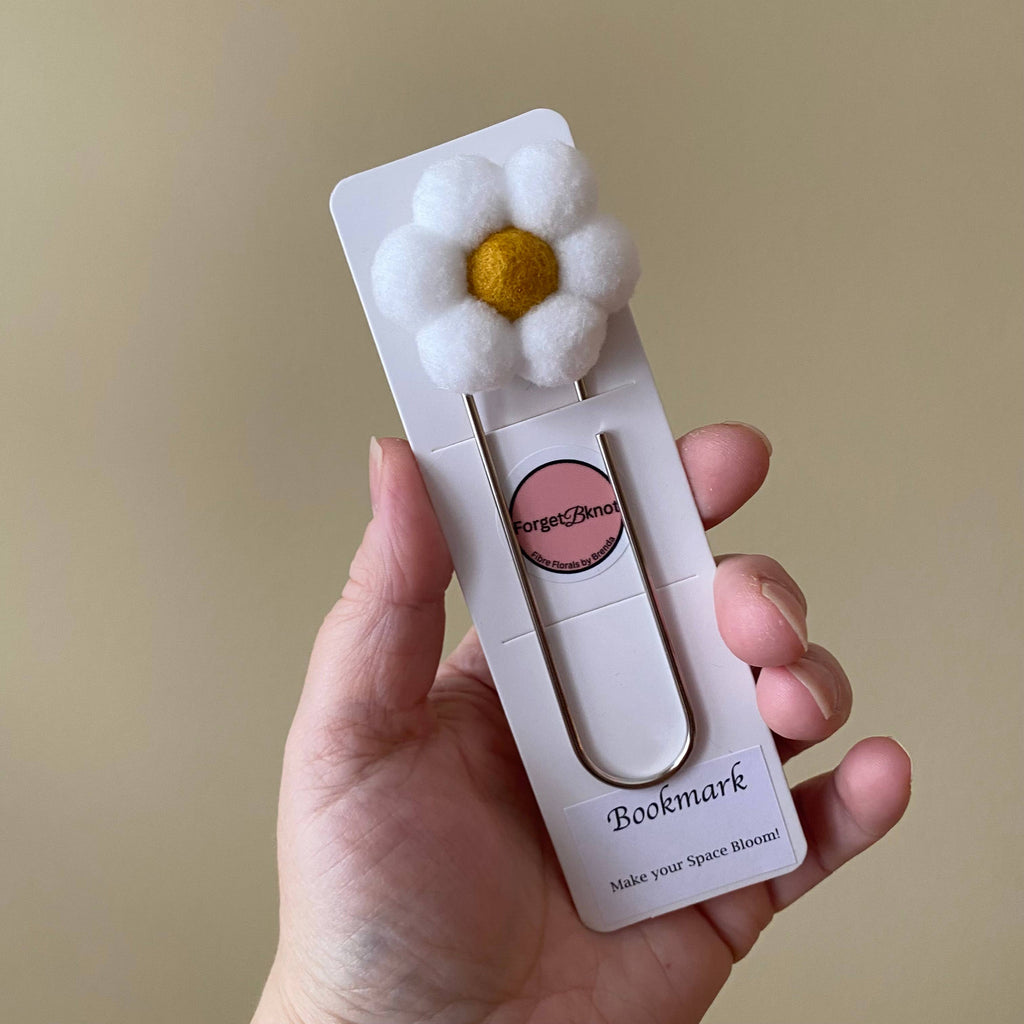 Pompom & Felt Flower Flower Bookmark