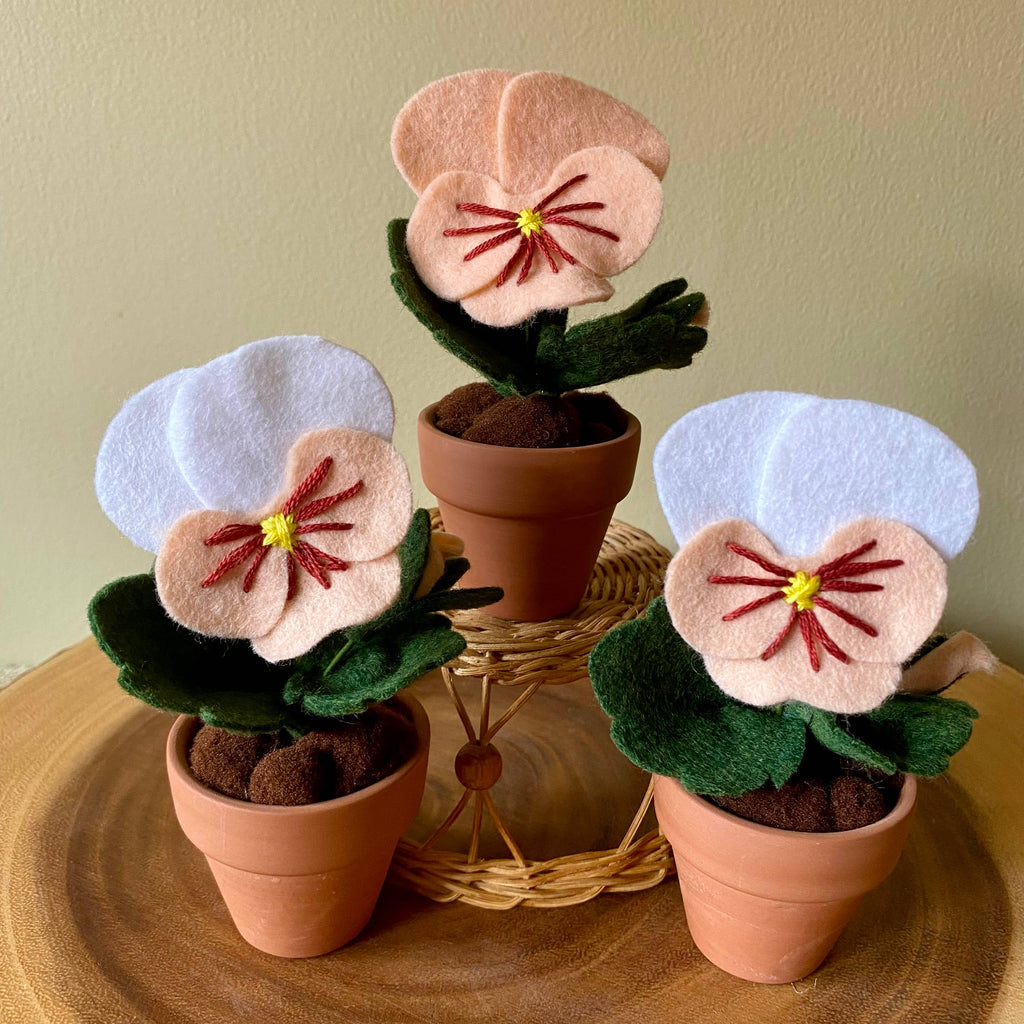 Pansy Felt Forever Flower: Purple/Yellow