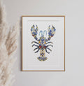 Lobster Blue Pressed Flowers, Pressed Flower Art Print: 8x10