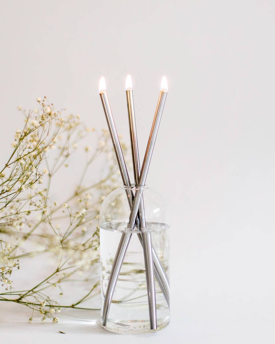 Silver Everlasting Candle  (3-pack)
