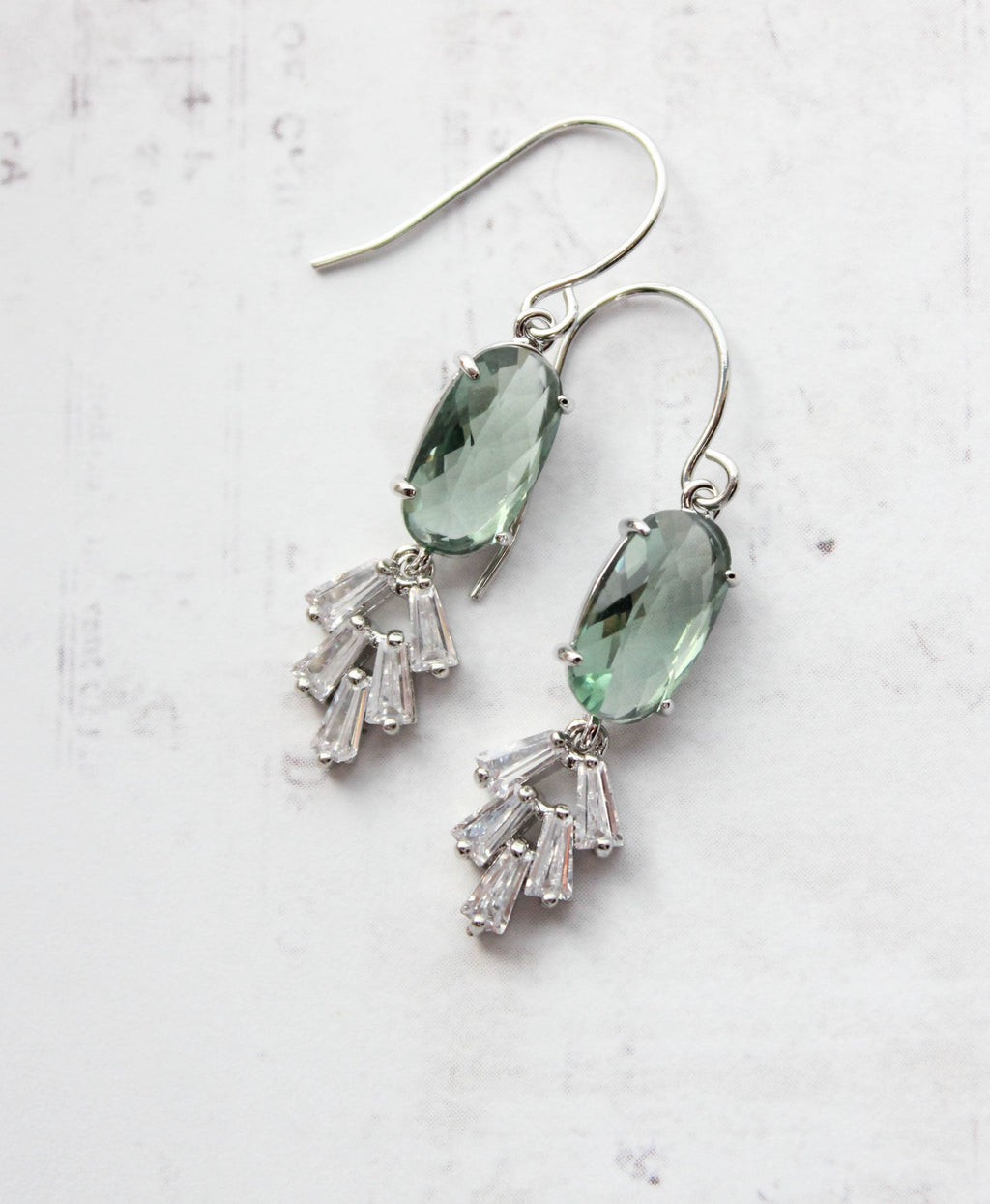 Art Deco Earrings | Sea Green