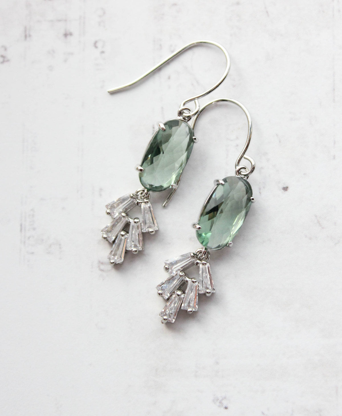 Art Deco Earrings | Sea Green