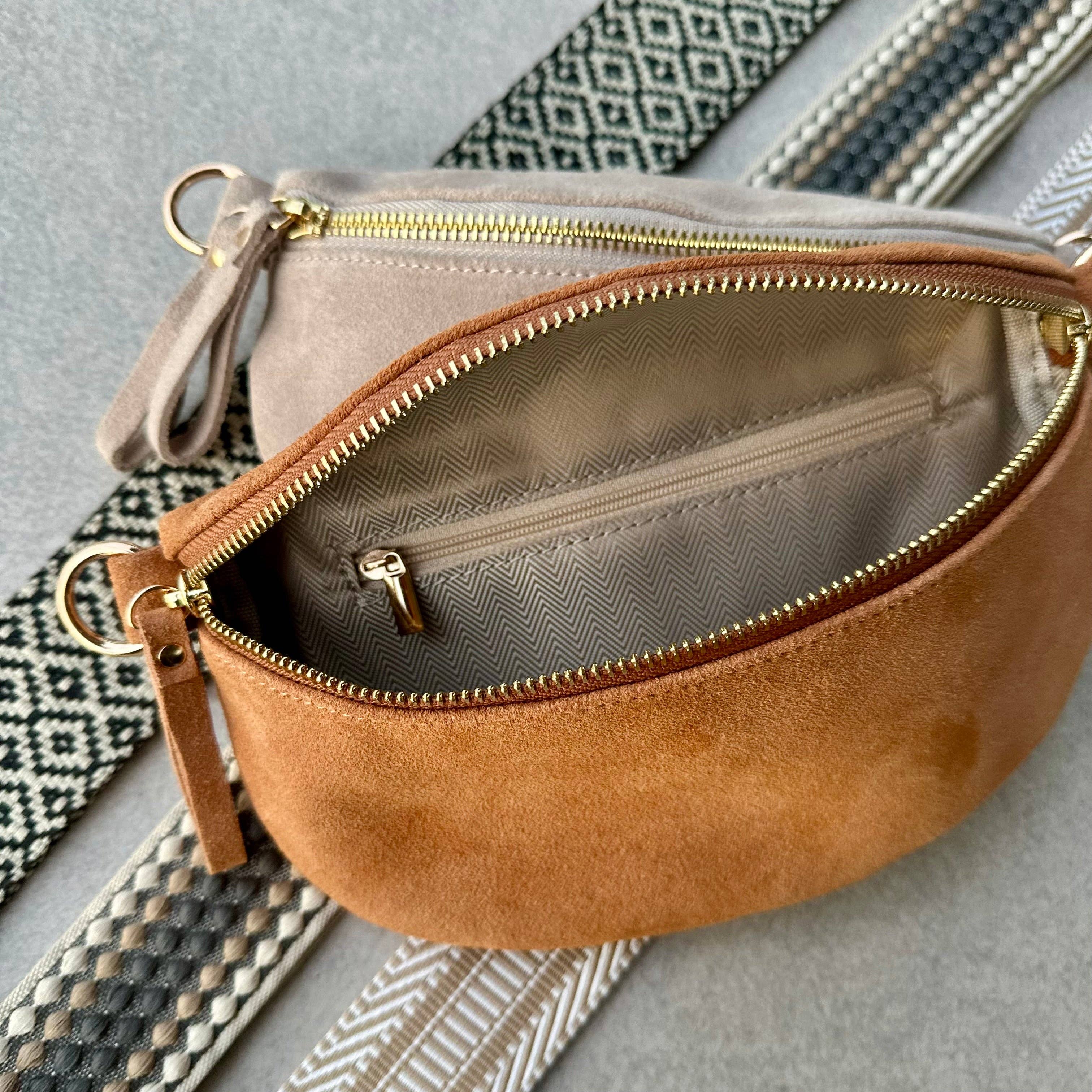 Suede rust crossbody bag