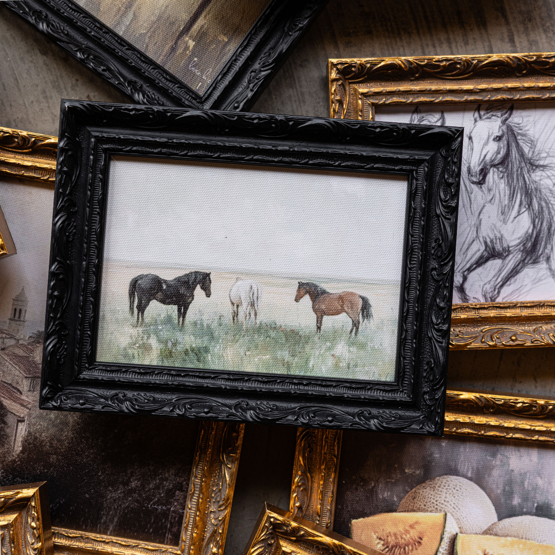 Highland Cow Herd | French Brass Inspired Framed Art