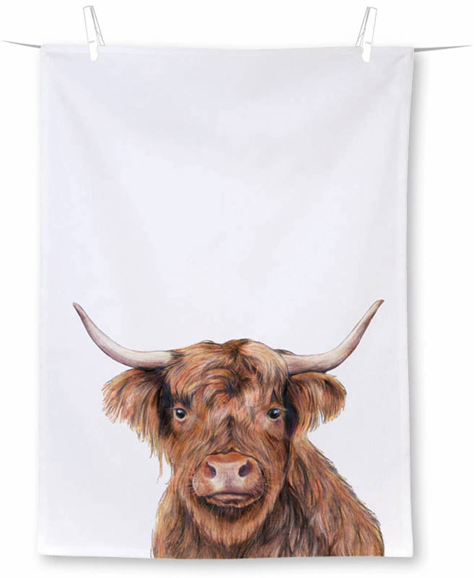 Highland Cow Tea Towel