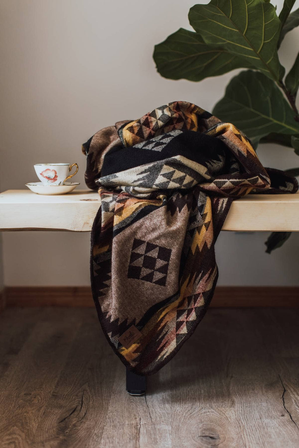 Prairie Sunset Aztek Alpaca Wool Throw Blanket