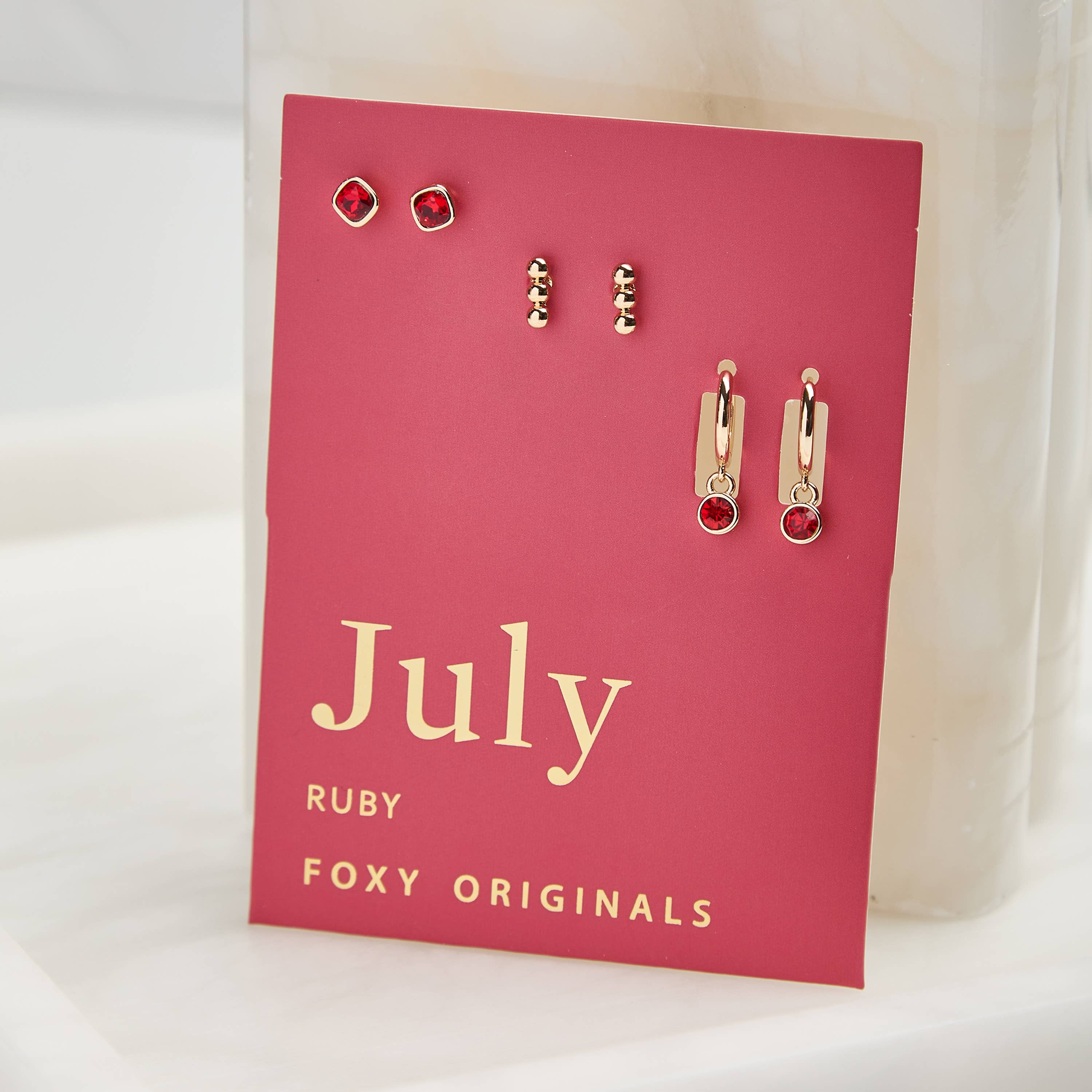 July Birthstone Stud & Huggie Hoop Earrings | Spring 2026