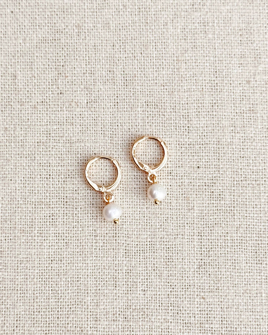 Mini Pearl Huggie Hoop Earrings