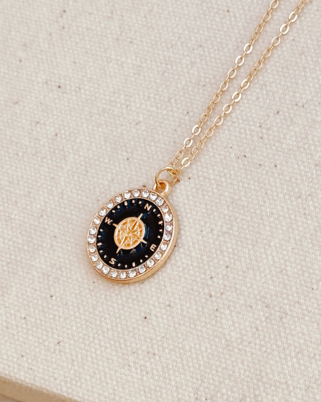 Double-Sided Compass Pendant Necklace