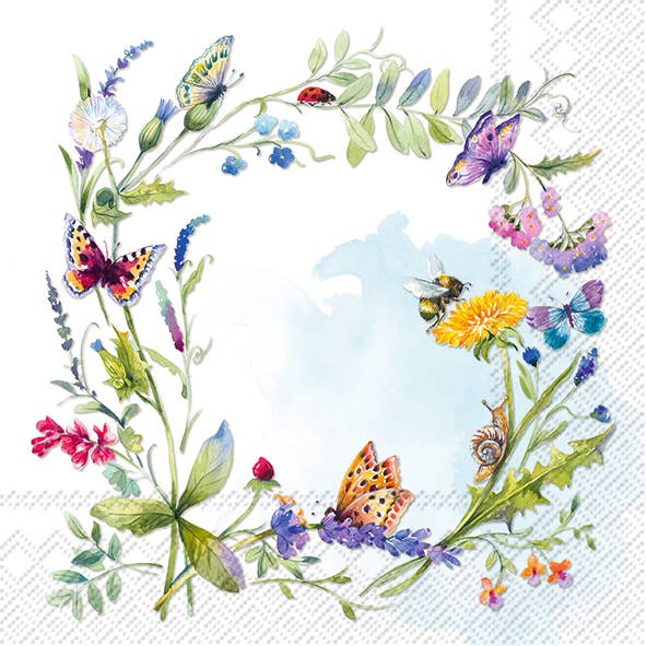 Lunch Napkin 20pk - Spring Wreath