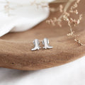 Mini Cowboy Boot Earrings (Silver)