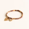 Stretch Bracelet Natural Stone & Gold Charms