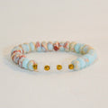 Stretch Bracelet | White Opal Stones & Rhondelles