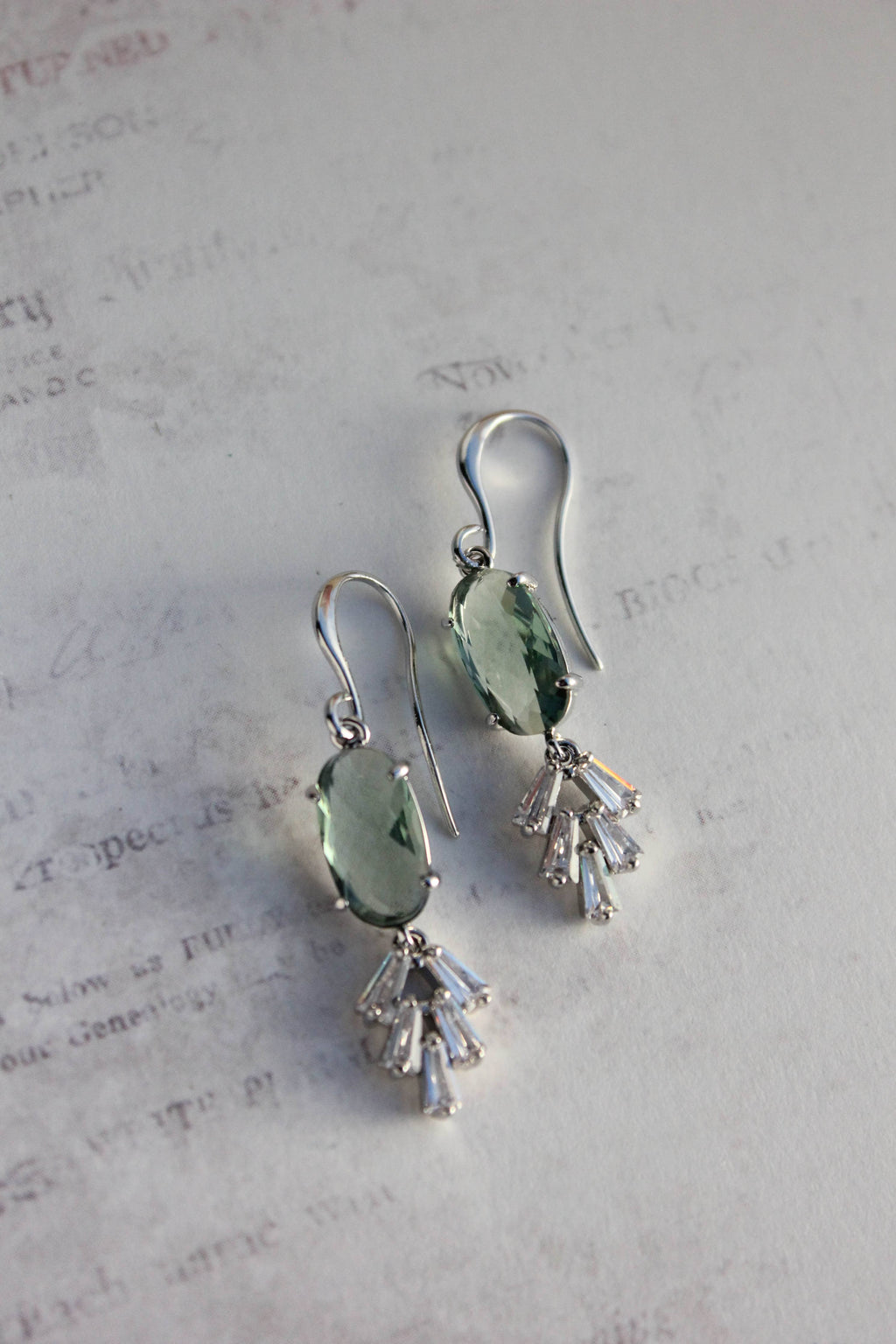 Art Deco Earrings | Sea Green