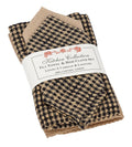 2 Tea Towel + 2 Dish Cloths Set - Black Check