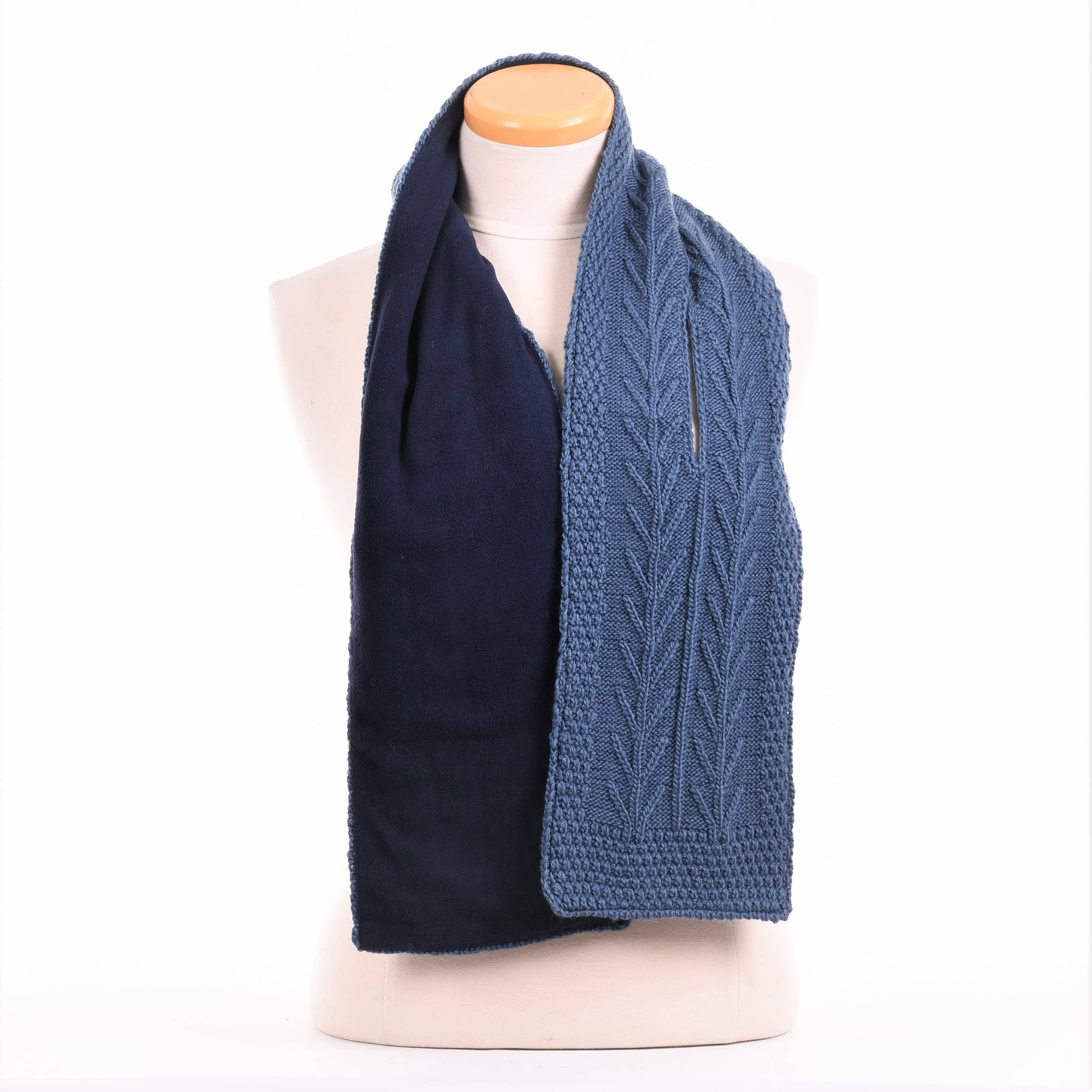 Willow Fleece lined Wool Knit Scarf: Peony