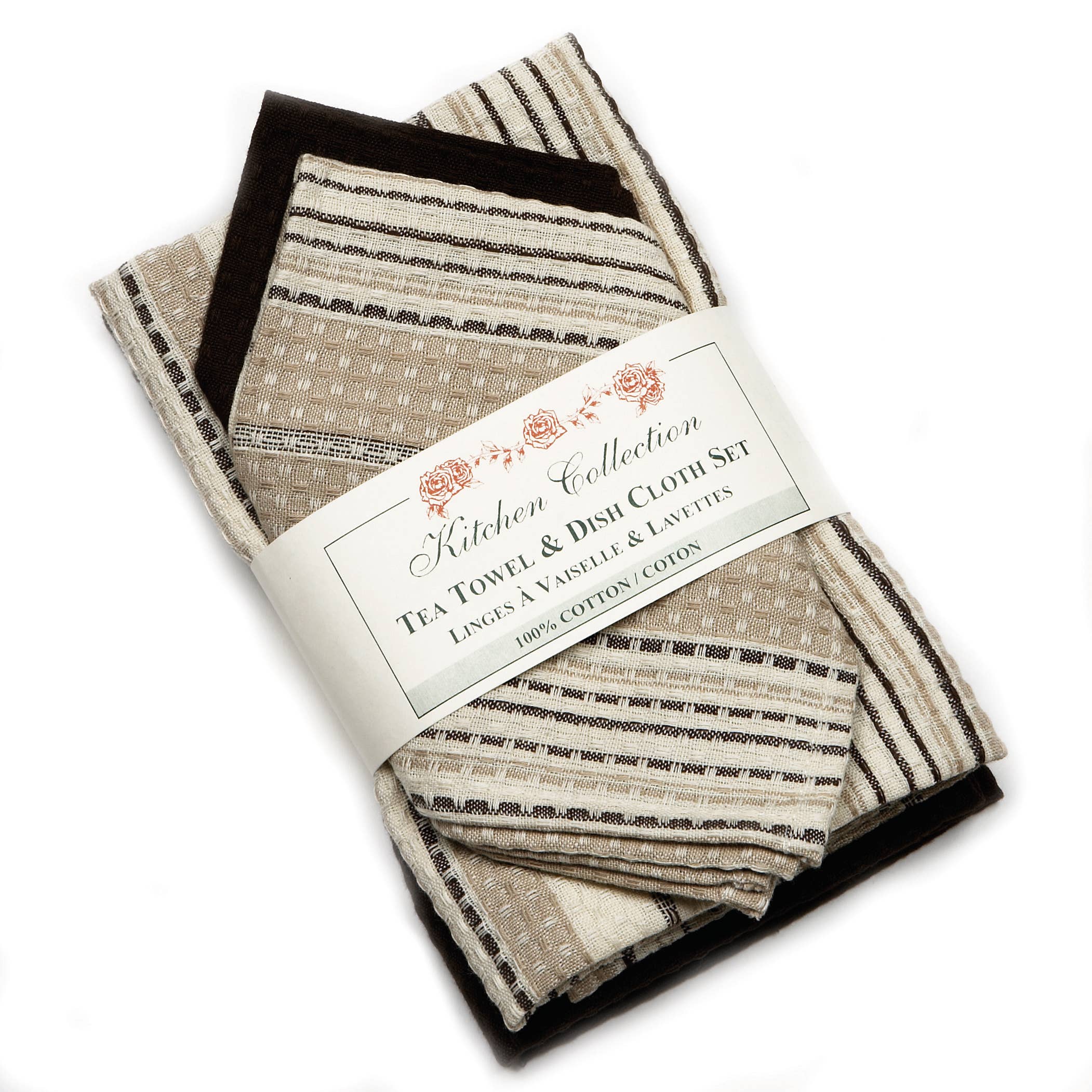 2 Tea Towel + 2 Dish Cloths Set - Coco Style