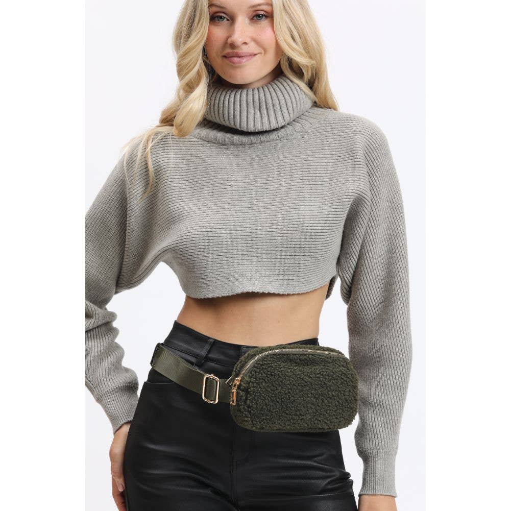 Santi Sherpa Shearling Belt Bag Fanny Pack