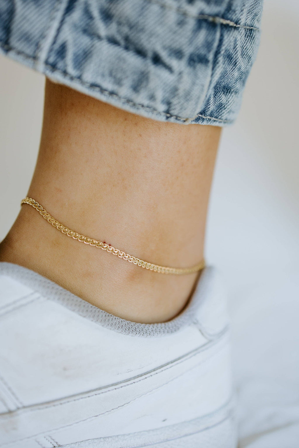 Gold Braided Chain Anklet
