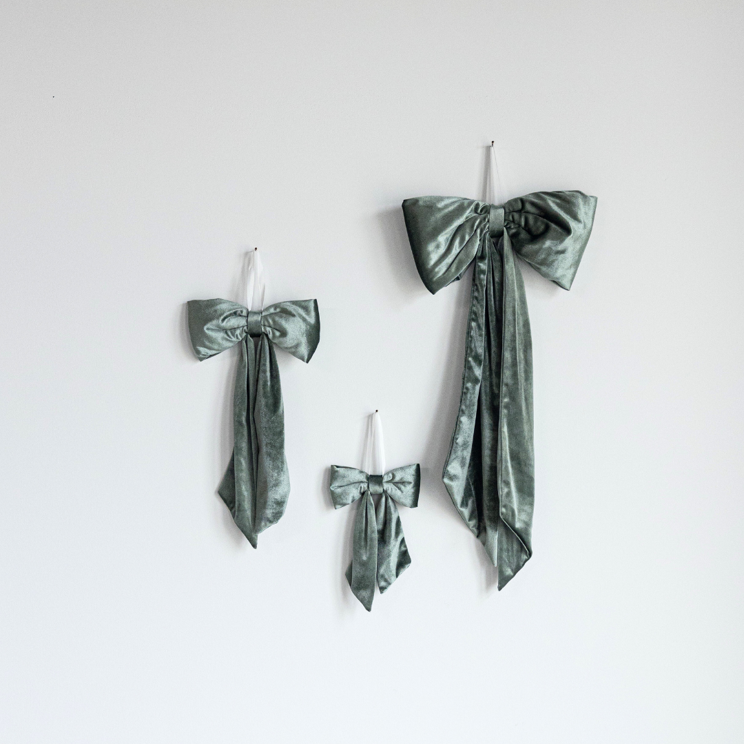 Sage Velvet Holiday Bows