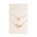 Bee & Honeycomb Necklace Set: Gold