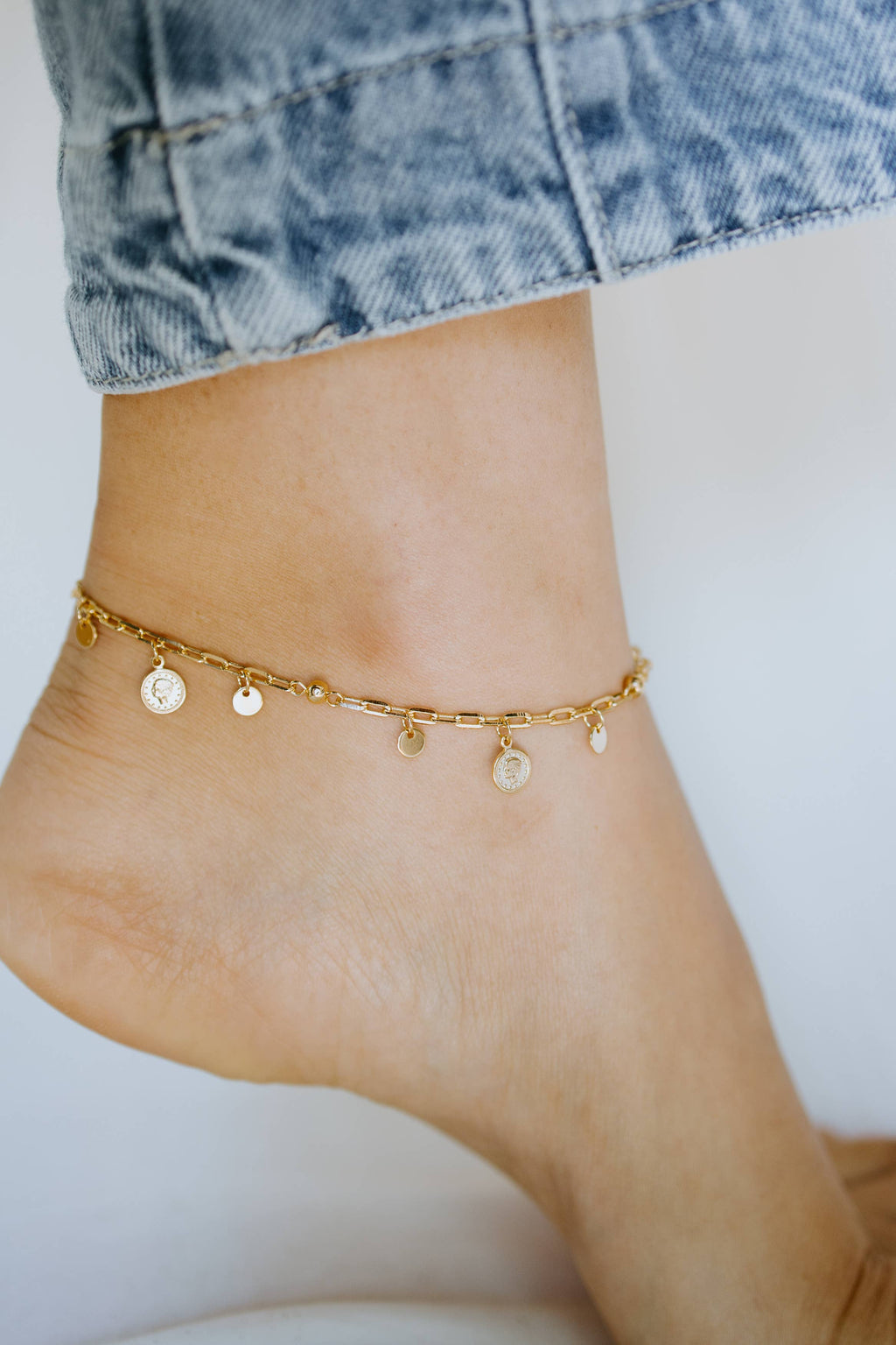 Gold Coin Charm Anklet