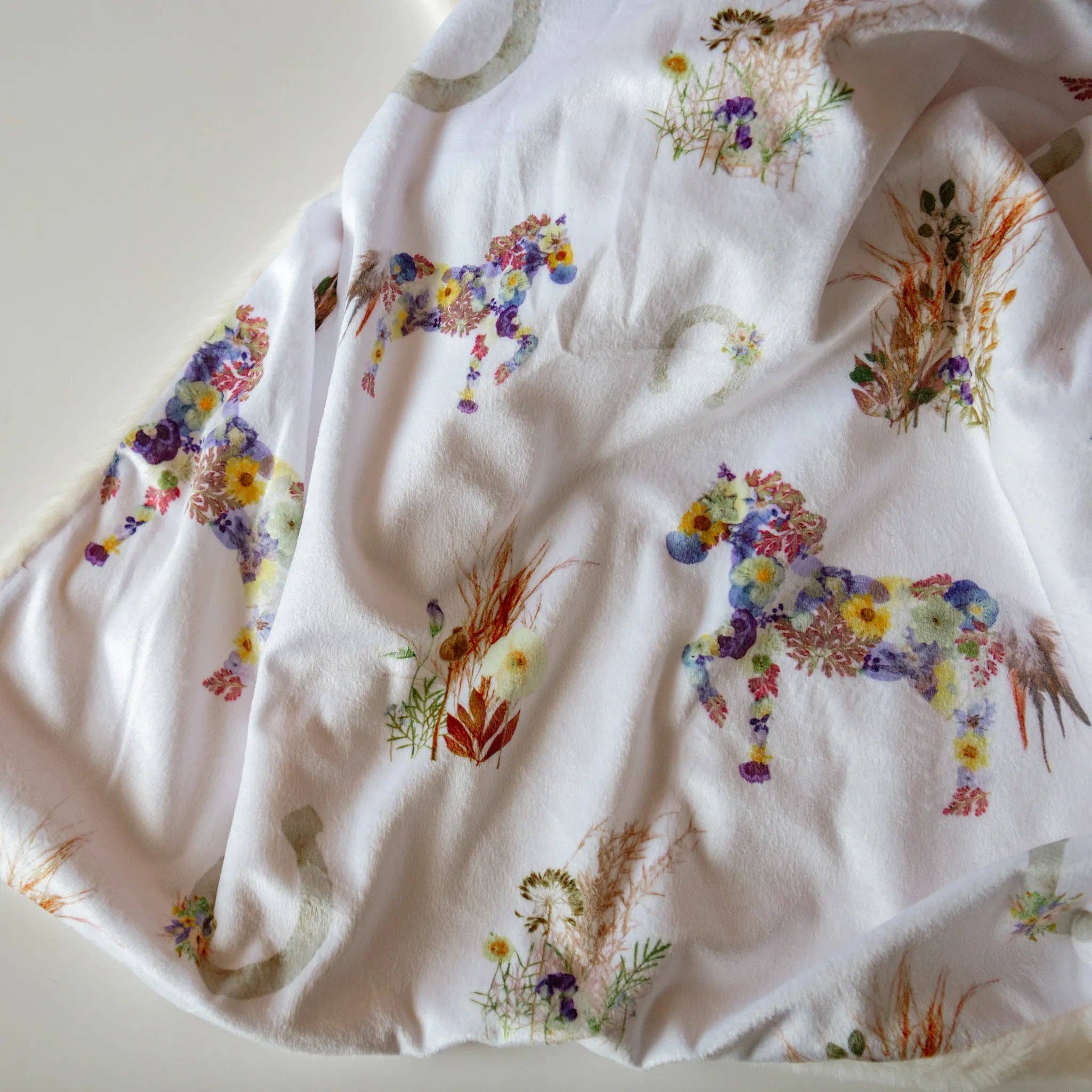 Wild Horses Minky Baby Blanket