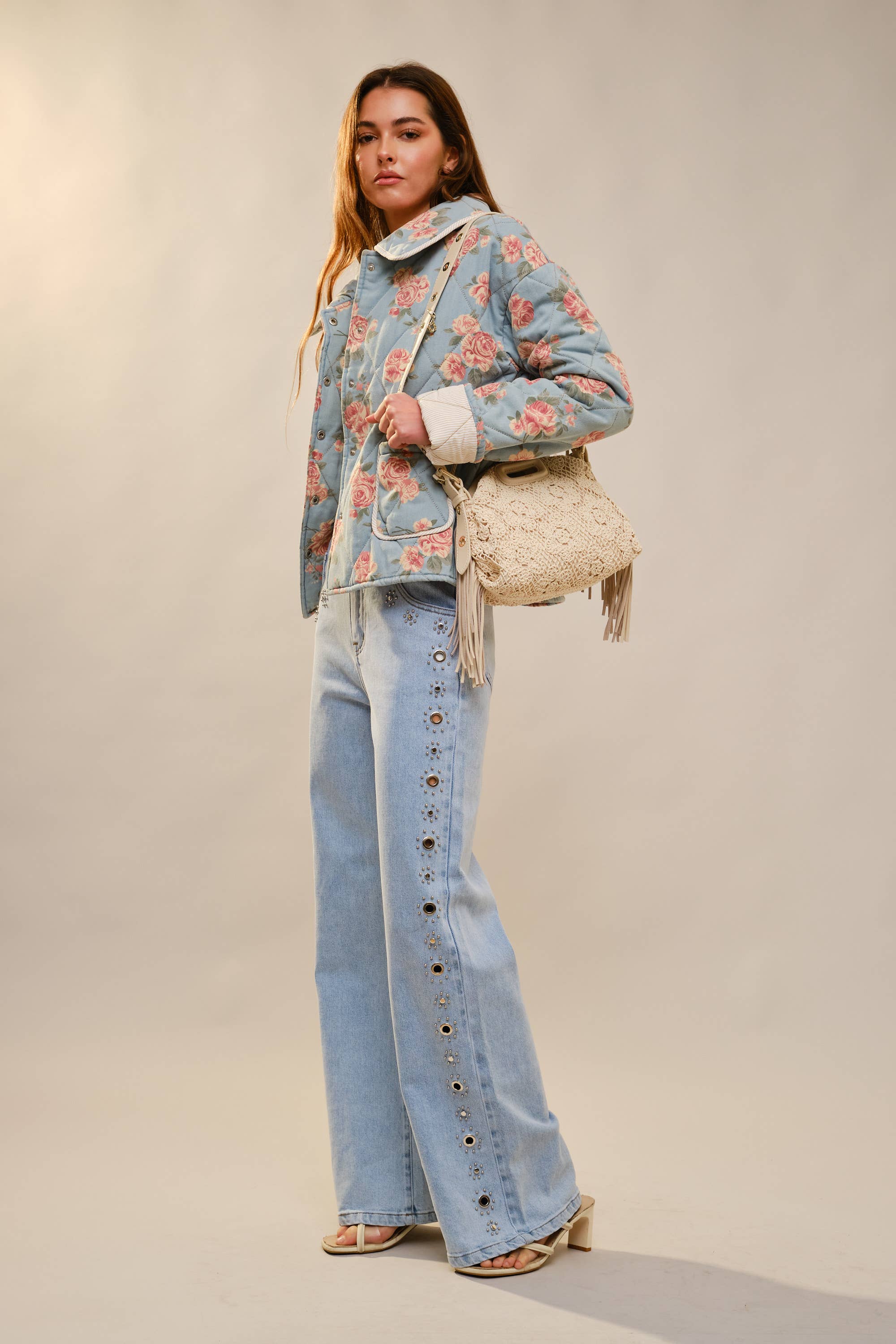 Flower Print Quilted Jacket