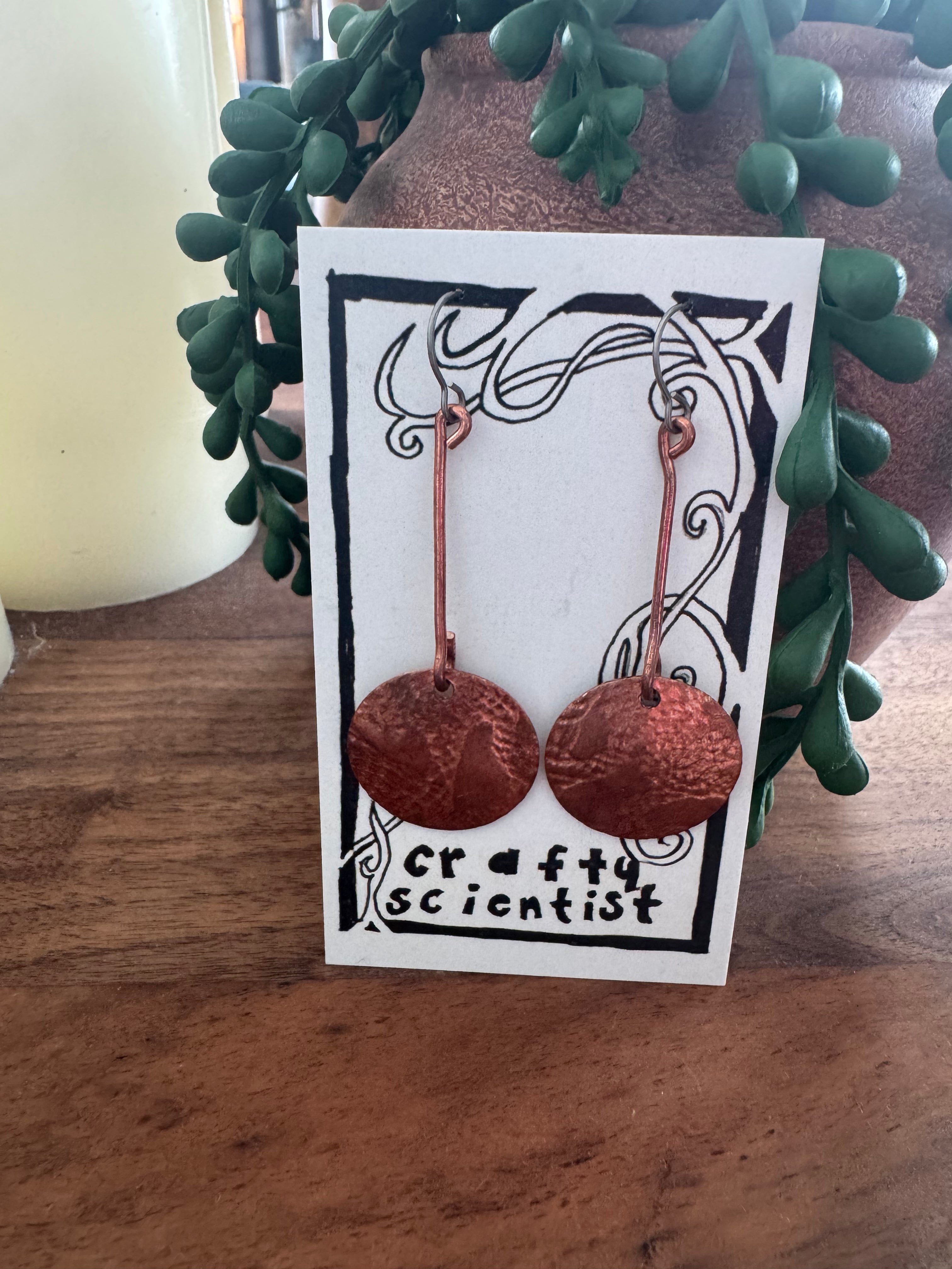 Copper earring | Vintage lace