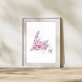 Floral Newfoundland Map Fine Art Print