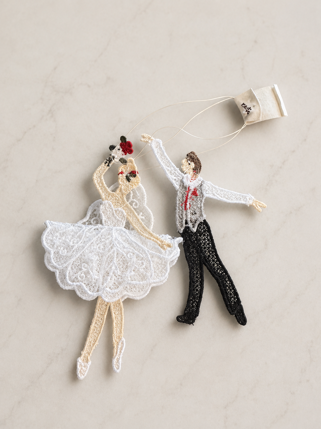Handmade Lace Dolls - Bride and Groom Set