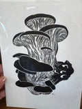 Original Linocut Block Print | Mushrooms