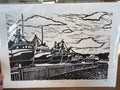 Original Linocut Block Print | Bay Bulls Harbour